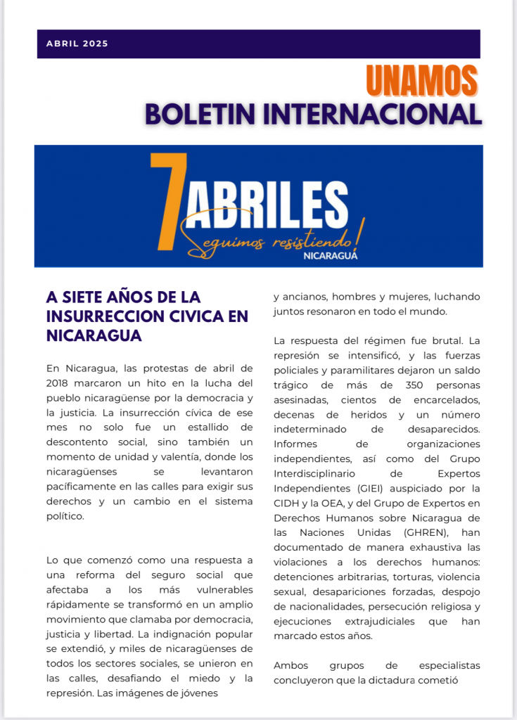 Siete años de la insurrección cívica en Nicaragua